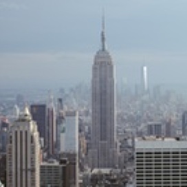 New York, cityscape view of iconic Empire State building